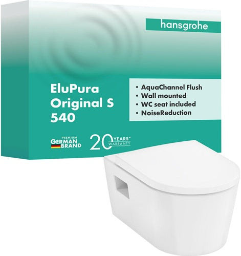 HG Wand-WC Set EluPura Original S 540 AquaChannel Flush mit WC-Sitz weiß