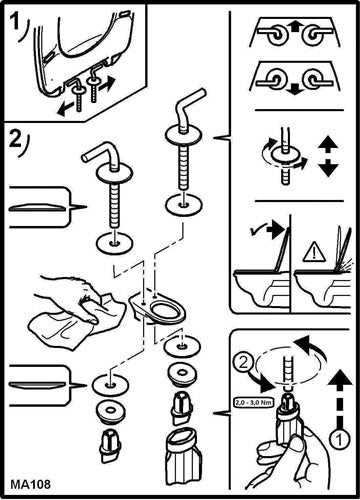 HARO WC-Sitz Lago weiß Bügelscharnier Edelstahl B0302Y – Ansicht 2