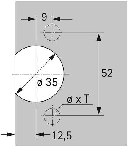 Topfscharnier Selekta Topf TX 32/52x9 zAnschrHETTICH – Ansicht 3