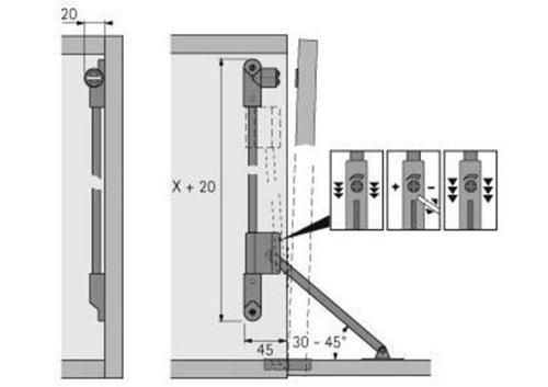 Klappenhalter Klassik D mMagnet-Zuhaltung STA vernliL290mm HETTICH – Ansicht 3