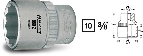 Steckschlüsseleinsatz 880Z 3/8 ? 12-kant Schlüsselweiße 20 mm Länge 315 mm HAZET – Ansicht 3