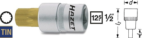 Steckschlüsseleinsatz 990-14 1/2 ? Innen-Vielzahn M14 Länge 58 mm HAZET – Ansicht 3