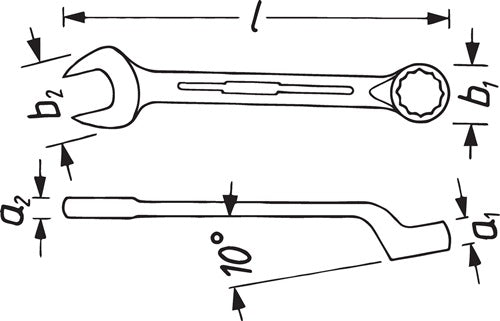 Ringmaulschlüssel 603 SW 13 mm Länge 160 mm Form B CV-Stahl HAZET – Ansicht 3