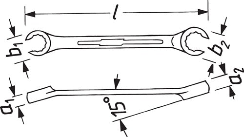 Doppelringschlüssel 612 19 x 22 mm 222 mm HAZET – Ansicht 4
