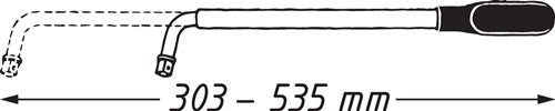 Radmutternschlüssel 722 125 mm(1/2 ?) Länge min 303 mm Länge max 535 mm HAZET – Ansicht 3