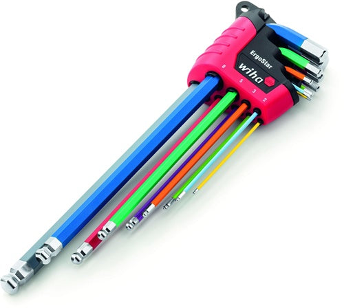 Sechskantwinkelschraubendrehersatz 369F 10-teilig ErgoStar Halter SW 15 - 10 mm farbcodiert Kugelkopf WIHA – Ansicht 4