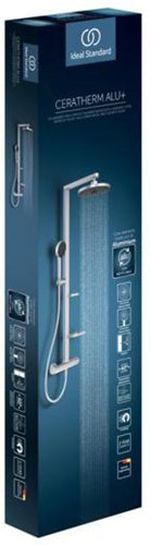 IS Duschsystem CerathermAlu+ mBrauseth 2 Ablagen 2F-HB u 2F-Kopfbrause Silver
