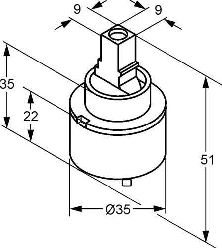Kludi Steuereinheit 35mm m keramischen Scheiben KLUDI – Ansicht 3