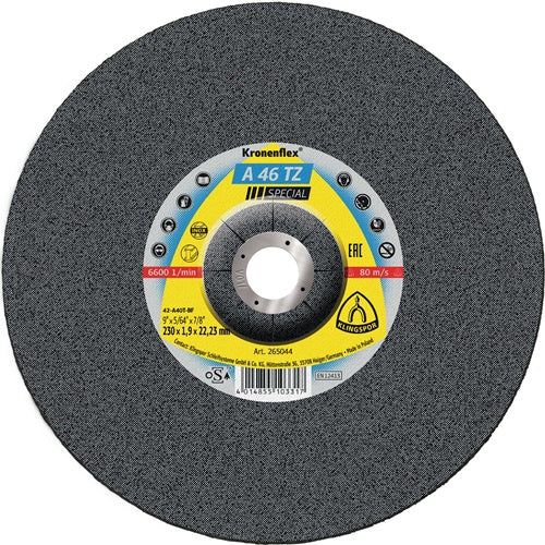 Trennscheibe A 46 TZ Special D230x19mm gekröpft INOX Bohrung 2223 mm KLINGSPOR - VPE: 25