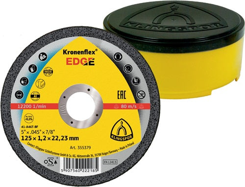 Trennscheibe EDGE D125x12mm gerade INOX Bohrung 2223 mm KLINGSPOR - VPE: 25