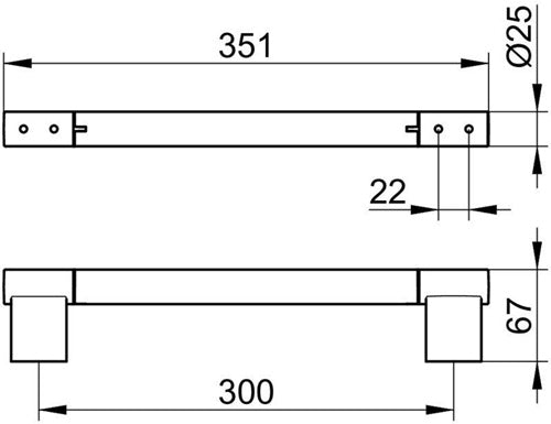 Keuco Haltegriff PLAN 351mm vc KEUCO – Ansicht 3