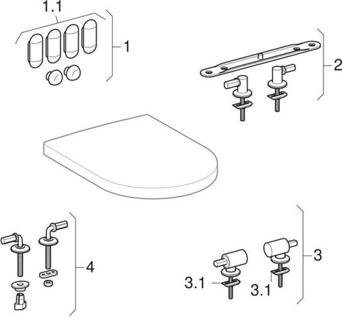 Geberit WC-Sitz RENOVA PLAN Befest von oben mit Absenkautomatik weiß GEBERIT – Ansicht 5