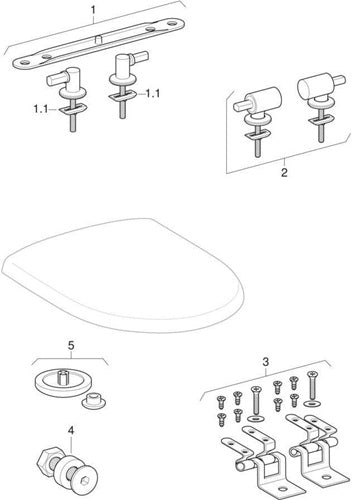 Geberit WC-Sitz VISIT mit Deckel Scharniere verchromt weiß GEBERIT – Ansicht 4