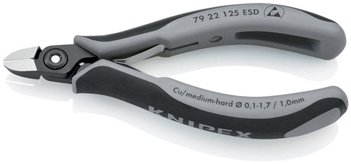 Präzisions-Elektronik-Seitenschneider Länge 125 mm Form 2 Facette nein poliert KNIPEX – Ansicht 3