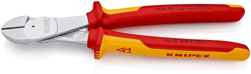Kraftseitenschneider Länge 250 mm VDE Form 0 Mehrkomponenten-Hüllen KNIPEX