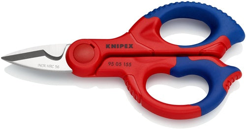 Elektriker-/Handwerkerschere Länge 155 mm 2-K-Hüllen KNIPEX
