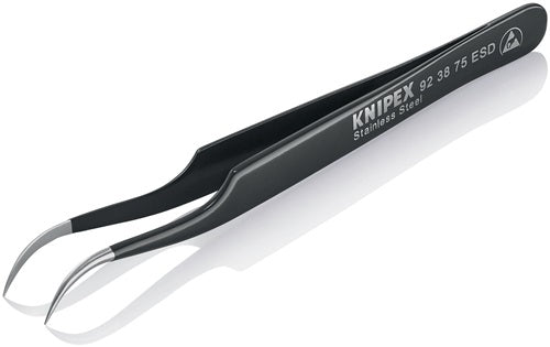 Präzisionspinzette Länge 120 mm 45° gewinkelt sichelform rostfrei antimagn elektr ableitend KNIPEX – Ansicht 4