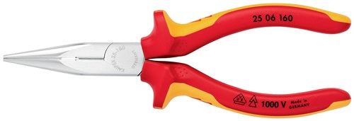 Flachrundzange DIN ISO 5745 Länge 160 mm flach/rund gerade Mehrkomponenten-Hüllen VDE KNIPEX – Ansicht 4