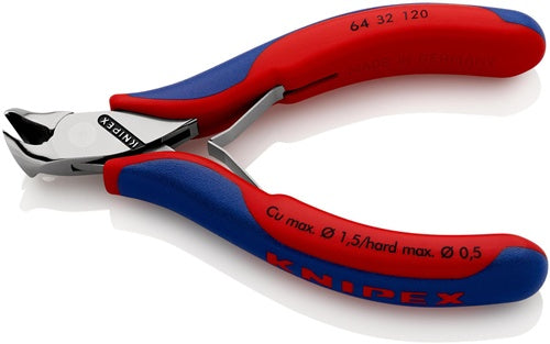 Elektronik-Vornschneider Länge 120 mm Form 3 Facette ja kleine spiegelpoliert Mehrkomponenten-Hüllen KNIPEX – Ansicht 3