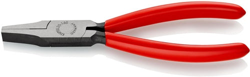 Flachzange Gesamtlänge 160 mm Kopf poliert schwarz atramentiert Kunststoffüberzug KNIPEX