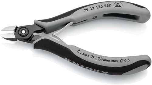 Präzisions-Elektronik-Seitenschneider Länge 125 mm Facette ja sehr klein poliert KNIPEX – Ansicht 4