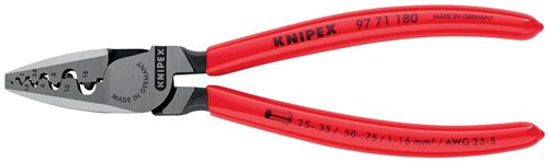 Aderendhülsenzange Gesamtlänge 180 mm 025 - 160 (AWG 23 - 5) mm² poliert Kunststoffüberzug KNIPEX – Ansicht 4