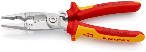 Elektroinstallationszange Länge 200 mm VDE verchromt Mehrkomponenten-Hüllen mit Öffnungsfeder KNIPEX – Ansicht 3