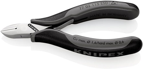 Elektronik-Seitenschneider Länge 115 mm Form 0 Facette ja klein spiegelpoliert KNIPEX