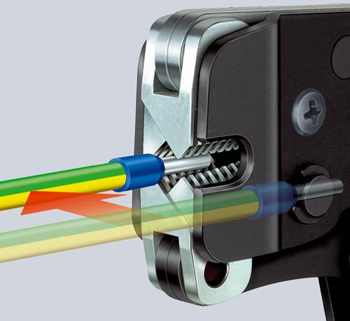 Crimpzange Gesamtlänge 190 mm 008 - 100 (AWG 28 - 7) mm² brüniert Mehrkomponenten-Hüllen KNIPEX – Ansicht 3