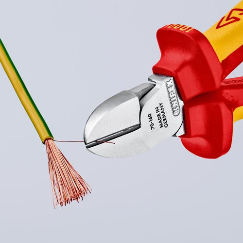 Seitenschneider Länge 160 mm mit Befestigungsöse VDE Mehrkomponenten-Hüllen KNIPEX – Ansicht 6