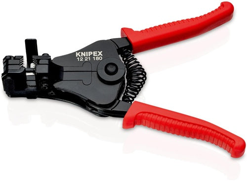 Abisolierzange Länge 180 mm schwarz lackiert Kunststoffüberzug mit Öffnungsfeder KNIPEX