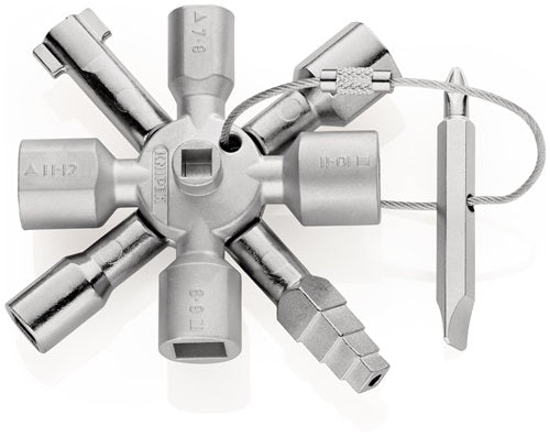 Schaltschrankschlüssel TwinKey® 6 Funktionen mit Magnet Verbindung KNIPEX