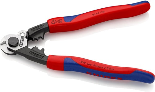 Drahtseilschere Länge 190 mm poliert Mehrkomponenten-Hüllen KNIPEX – Ansicht 5