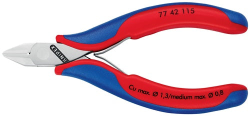 Elektronik-Seitenschneider Länge 115 mm Form 4 Facette nein Mehrkomponenten-Hüllen spiegelpoliert KNIPEX – Ansicht 5