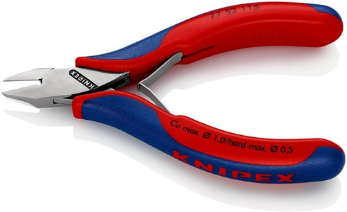 Elektronik-Seitenschneider Länge 115 mm Form 5 Facette ja klein Mehrkomponenten-Hüllen spiegelpoliert KNIPEX – Ansicht 5
