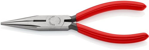 Flachrundzange Länge 160 mm flach/rund gerade poliert Kunststoffüberzug KNIPEX