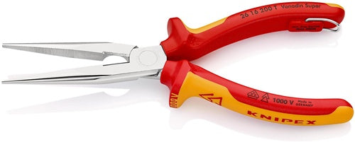 Flachrundzange Länge 200 mm gerade VDE mit Befestigungsöse Mehrkomponenten-Hüllen KNIPEX – Ansicht 3
