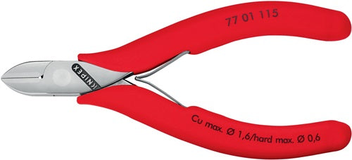 Elektronik-Seitenschneider Länge 115 mm Form 0 Facette ja Kunststoffüberzug spiegelpoliert KNIPEX – Ansicht 3