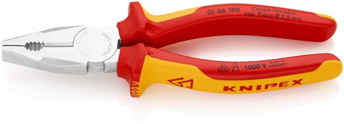 Kombizange Länge 190 mm verchromt Mehrkomponenten-Hüllen VDE KNIPEX