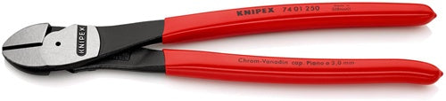 Kraftseitenschneider Länge 250 mm poliert Form 0 Kunststoffüberzug KNIPEX