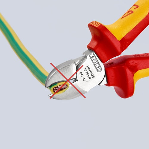 Seitenschneider Länge 160 mm mit Befestigungsöse VDE Mehrkomponenten-Hüllen KNIPEX – Ansicht 5