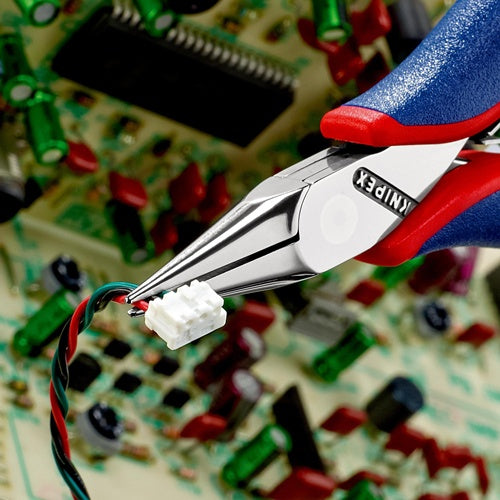 Elektronik-Greifzange Gesamtlänge 115 mm flachrunde Backen Form 2 Mehrkomponenten-Hüllen KNIPEX – Ansicht 4
