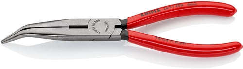 Flachrundzange Länge 200 mm poliert 40° gewinkelt Kunststoffüberzug KNIPEX