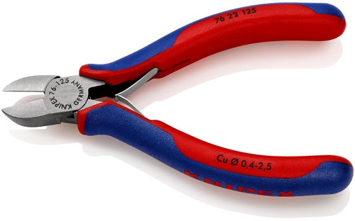 Seitenschneider Länge 125 mm Form 2 Facette nein Kopf poliert Mehrkomponenten-Hüllen KNIPEX – Ansicht 3