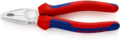 Kombizange Länge 180 mm verchromt Mehrkomponentenhüllen KNIPEX