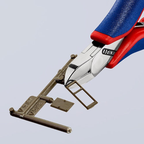 Elektronik-Seitenschneider Länge 115 mm Form 2 Facette nein Mehrkomponenten-Hüllen spiegelpoliert KNIPEX – Ansicht 4