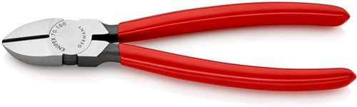 Seitenschneider Länge 180 mm Kopf poliert Kunststoffüberzug KNIPEX