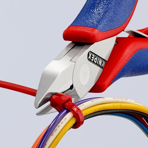 Elektronik-Seitenschneider Länge 115 mm Form 4 Facette nein Mehrkomponenten-Hüllen spiegelpoliert KNIPEX – Ansicht 3