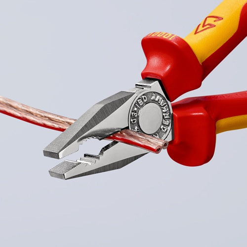 Kombizange Länge 180 mm Mehrkomponenten-Hüllen verchromt VDE KNIPEX – Ansicht 6