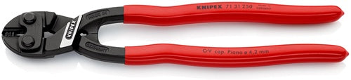 Kompaktbolzenschneider CoBolt® Länge 250 mm Kunststoffüberzug gerade 42 mm mit Aussparung weißh mittel 6 mm hart 43 mm KNIPEX